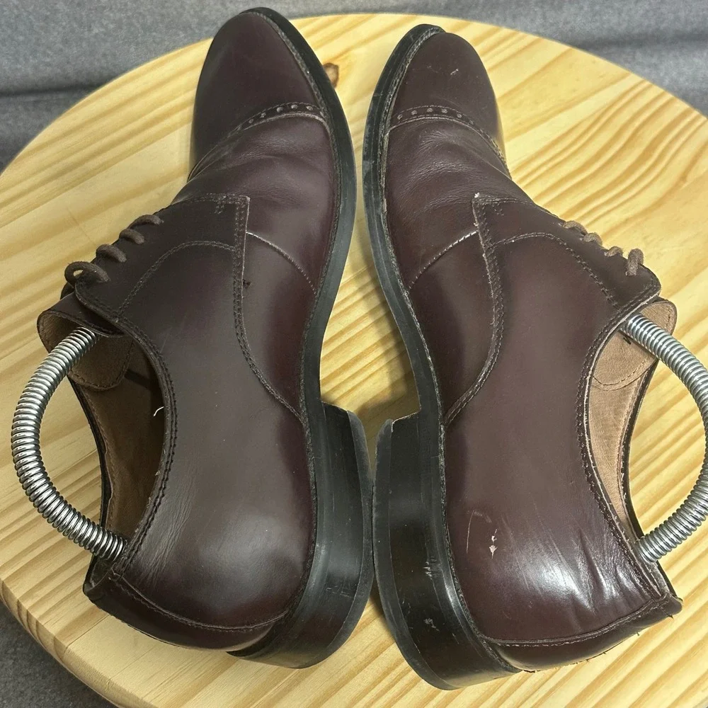 Joseph Abboud Mens‎ Leather Cap Toe Oxford Dress Shoes Brown Size 10M